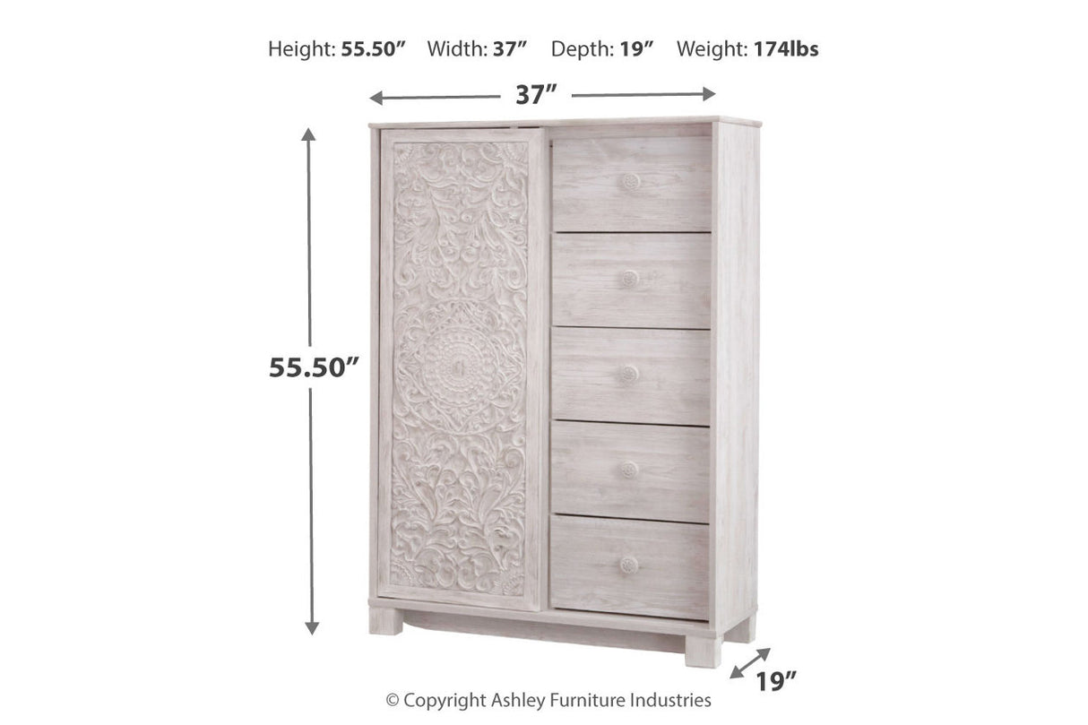 Paxberry Whitewash Dressing Chest from Ashley - Luna Furniture