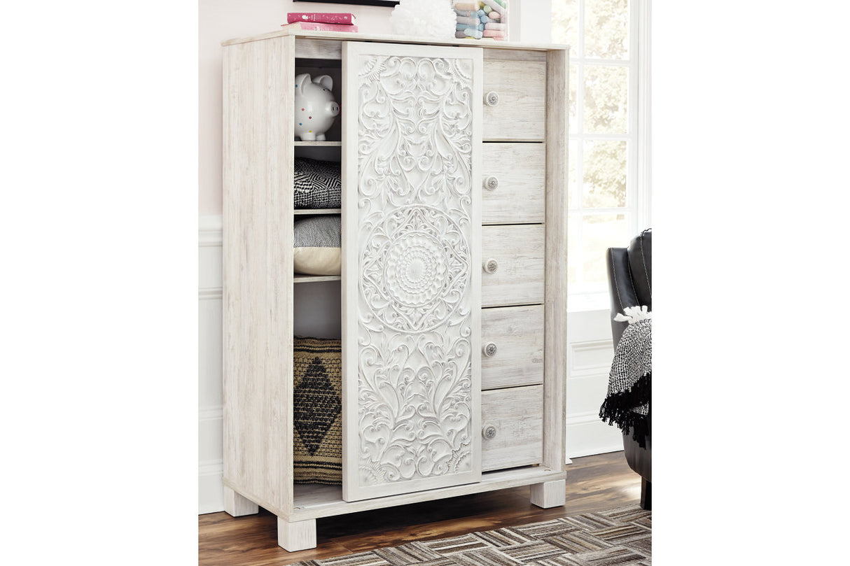 Paxberry Whitewash Dressing Chest from Ashley - Luna Furniture