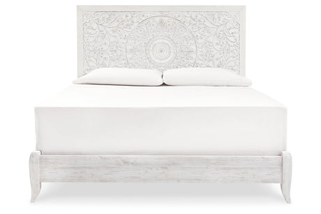 Paxberry Whitewash King Panel Bed from Ashley - Luna Furniture