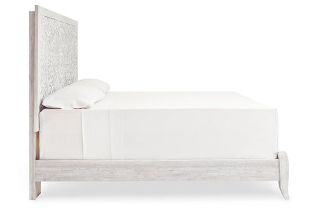 Paxberry Whitewash King Panel Bed from Ashley - Luna Furniture