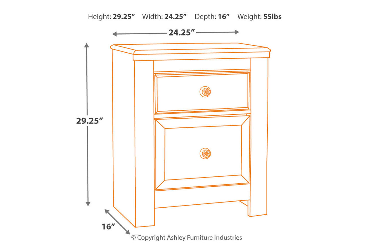 Paxberry Whitewash Nightstand from Ashley - Luna Furniture