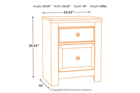 Paxberry Whitewash Nightstand from Ashley - Luna Furniture