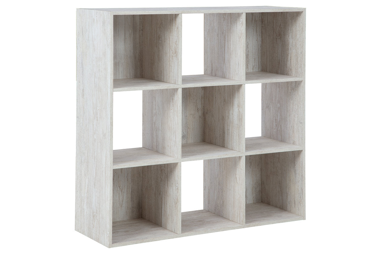 Paxberry Whitewash Nine Cube Organizer – Luna Furniture