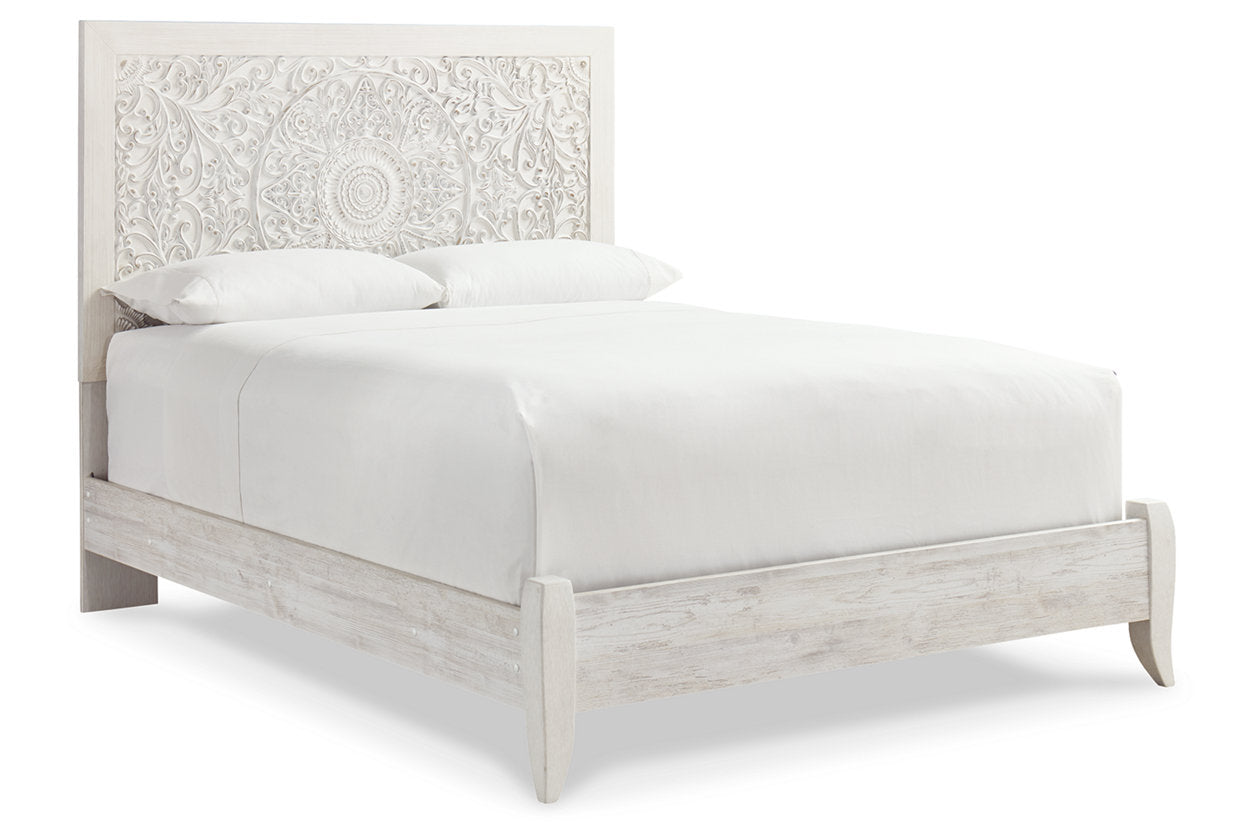 Paxberry Whitewash Queen Panel Bed from Ashley - Luna Furniture