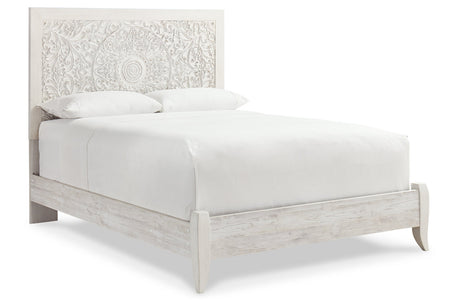 Paxberry Whitewash Queen Panel Bed from Ashley - Luna Furniture