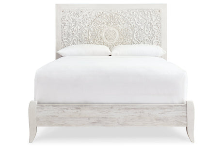 Paxberry Whitewash Queen Panel Bed from Ashley - Luna Furniture