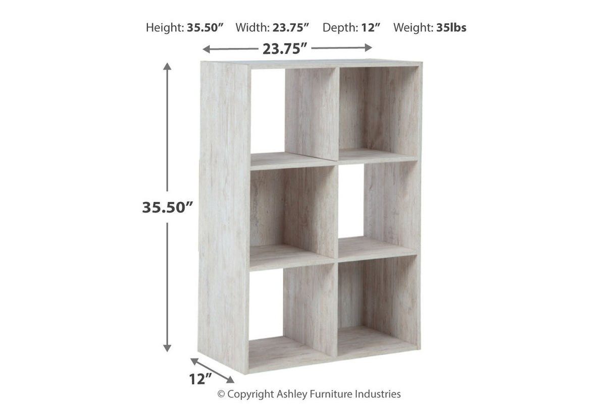 Paxberry Whitewash Six Cube Organizer from Ashley - Luna Furniture