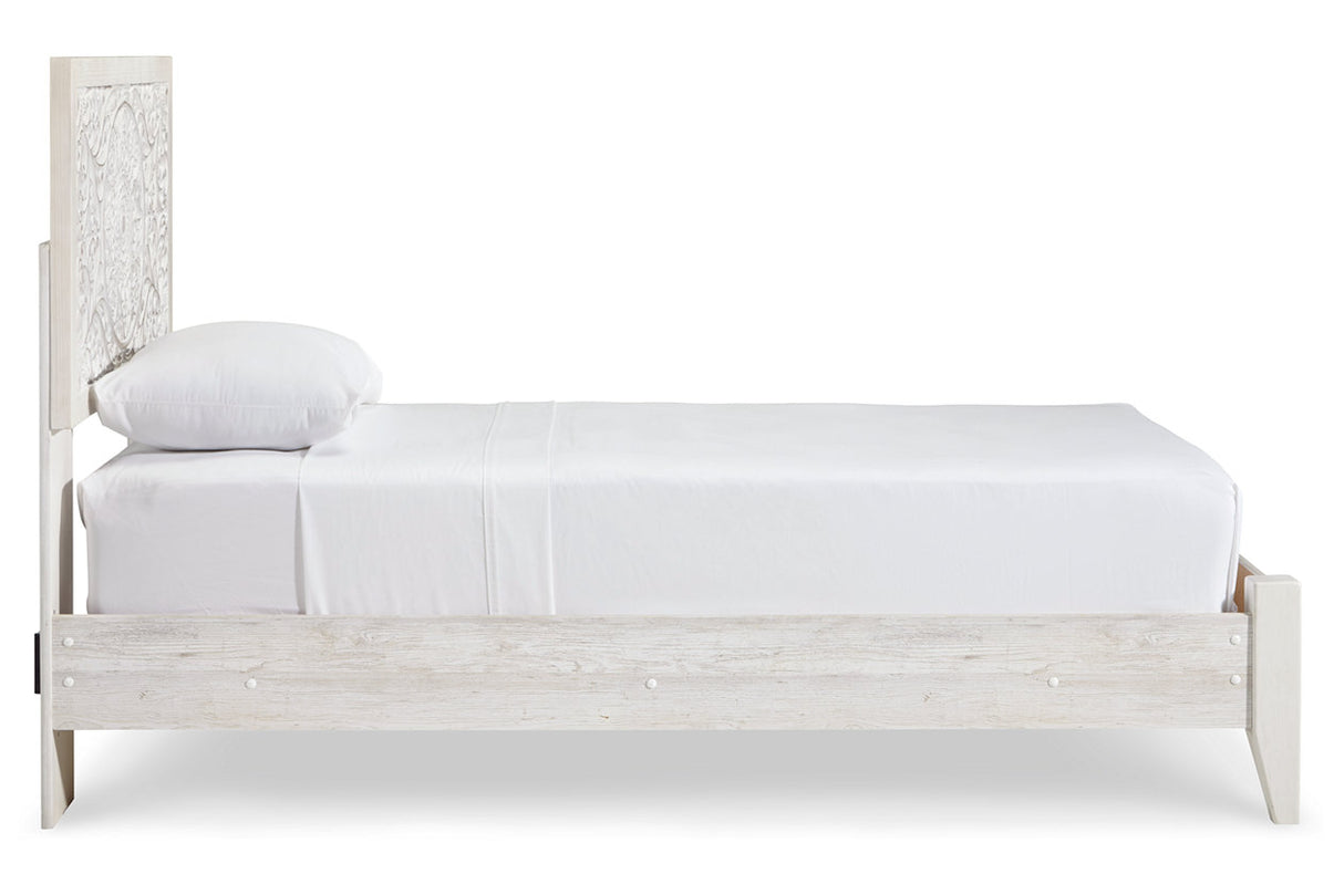 Paxberry Whitewash Twin Panel Bed from Ashley - Luna Furniture