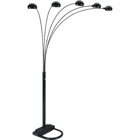 Peacock Arc Black 82" Floor Lamp from Crown Mark - Luna Furniture