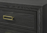 Pepe Black/Gold Panel Upholstered Bedroom Set from Crown Mark - Luna Furniture