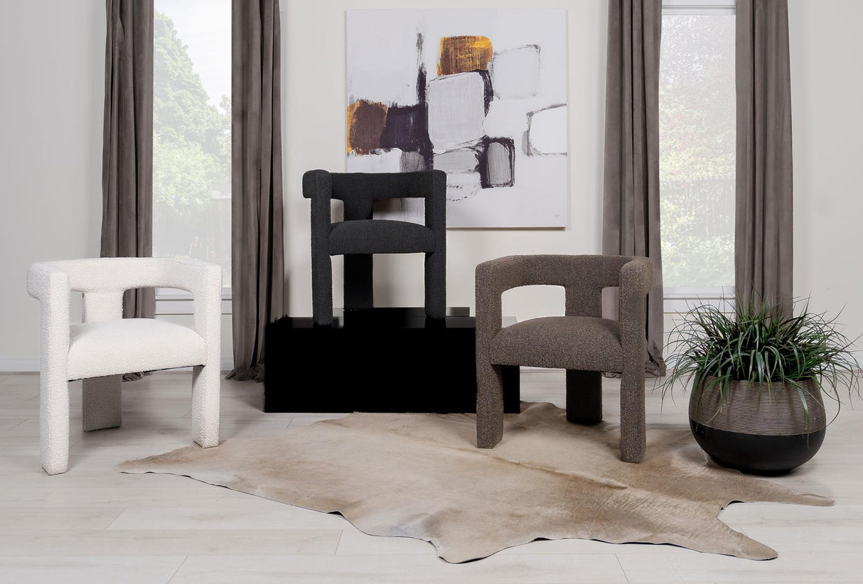 Petra Black Boucle Upholstered Accent Side Chair from Coaster - Luna Furniture