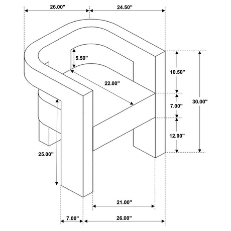 Petra Chocolate Brown Boucle Upholstered Accent Side Chair from Coaster - Luna Furniture