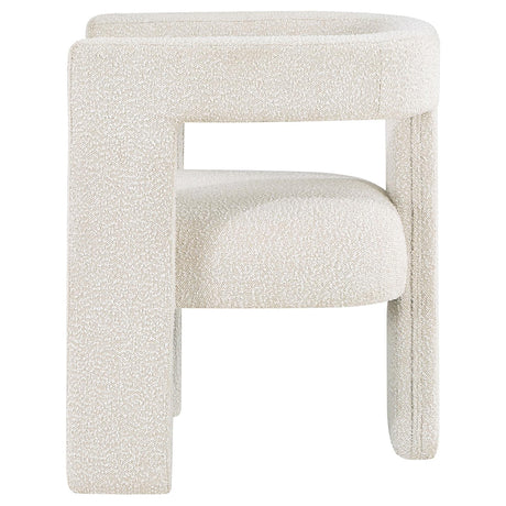 Petra White Boucle Upholstered Accent Side Chair from Coaster - Luna Furniture