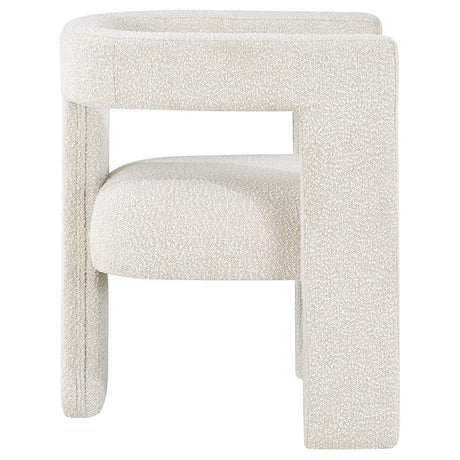 Petra White Boucle Upholstered Accent Side Chair from Coaster - Luna Furniture