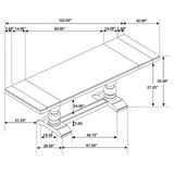 Phelps Antique Noir and Beige 8-Piece Rectangular Trestle Dining Set from Coaster - Luna Furniture