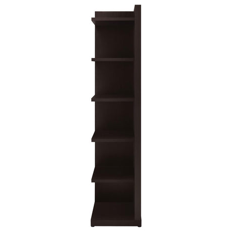 Pinckard Cappuccino 6-Tier Corner Bookcase from Coaster - Luna Furniture