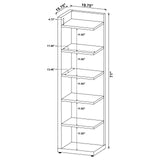Pinckard Cappuccino 6-Tier Corner Bookcase from Coaster - Luna Furniture