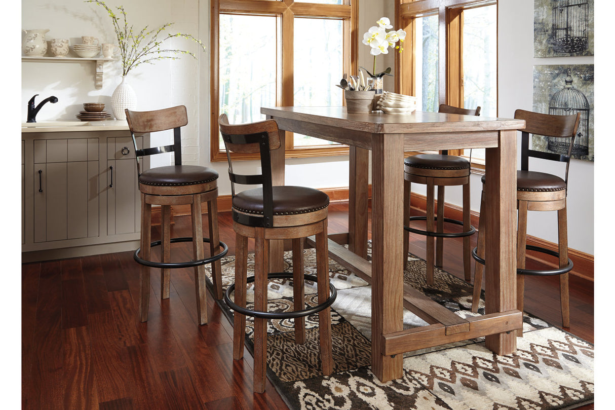 Pinnadel Light Brown Bar Height Barstool from Ashley - Luna Furniture