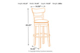 Pinnadel Light Brown Bar Height Barstool from Ashley - Luna Furniture