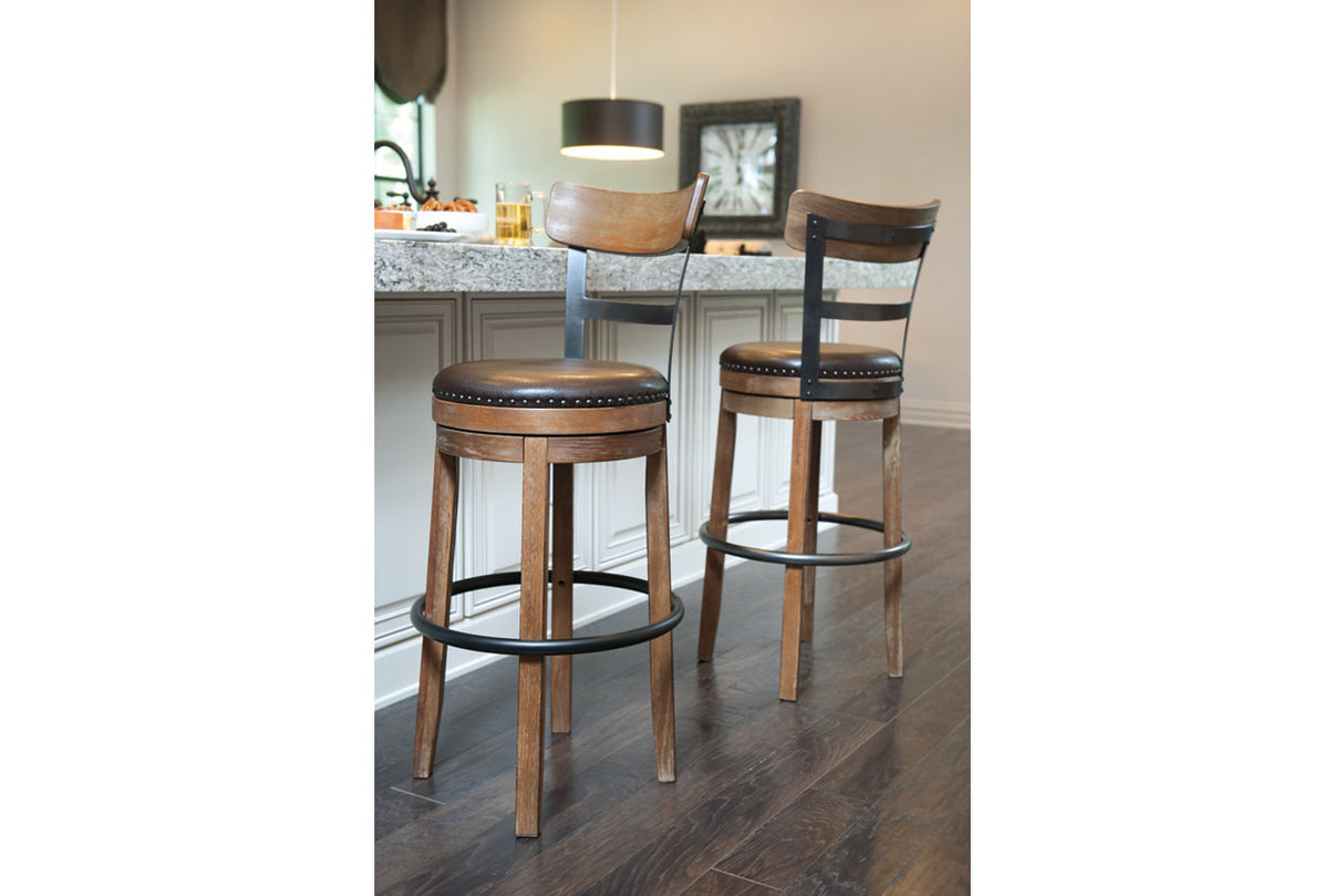 Pinnadel Light Brown Bar Height Barstool from Ashley - Luna Furniture