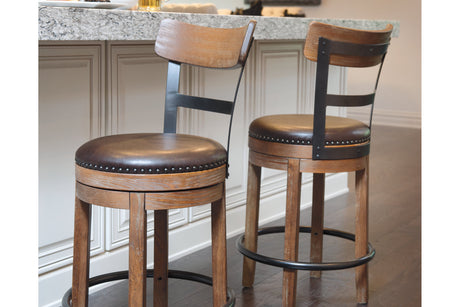 Pinnadel Light Brown Counter Height Barstool from Ashley - Luna Furniture