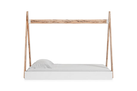 Piperton Two-tone Brown/White Twin Tent Bed from Ashley Furniture - Luna Furniture