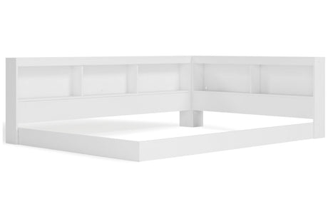 Piperton White Full Bookcase Corner Storage Bed from Ashley - Luna Furniture