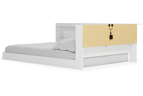 Piperton White Full Bookcase Corner Storage Bed from Ashley - Luna Furniture