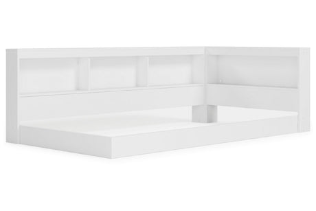 Piperton White Twin Bookcase Corner Storage Bed from Ashley Furniture - Luna Furniture