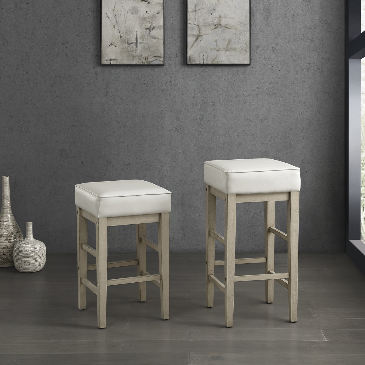 Pittsville White/Espresso Counter Height Stool, Set of 2 from Homelegance - Luna Furniture