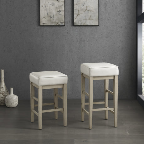 Pittsville White/Espresso Pub Height Stool, Set of 2 from Homelegance - Luna Furniture