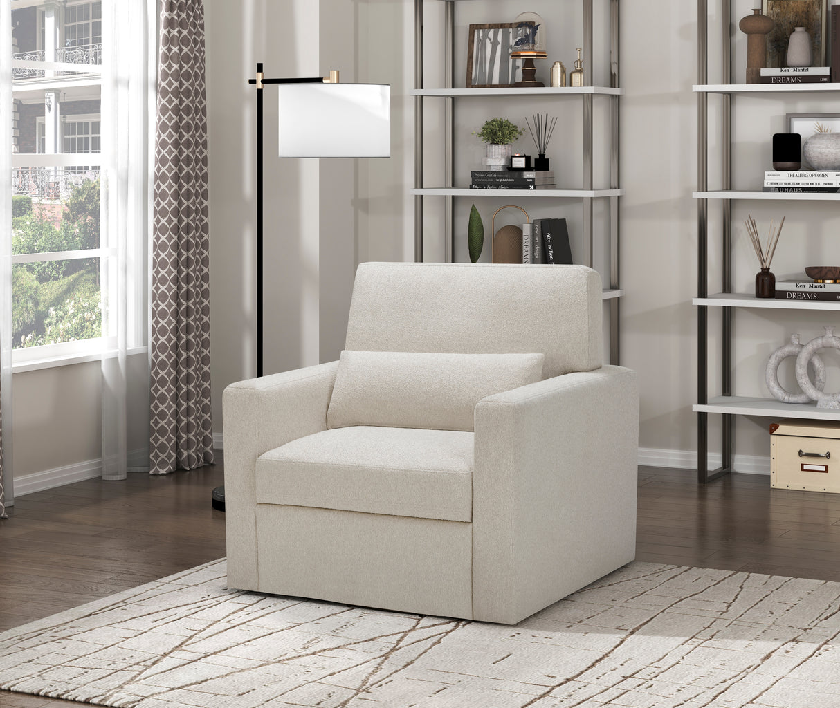 Pompano Beige Boucle Swivel Chair from Homelegance - Luna Furniture