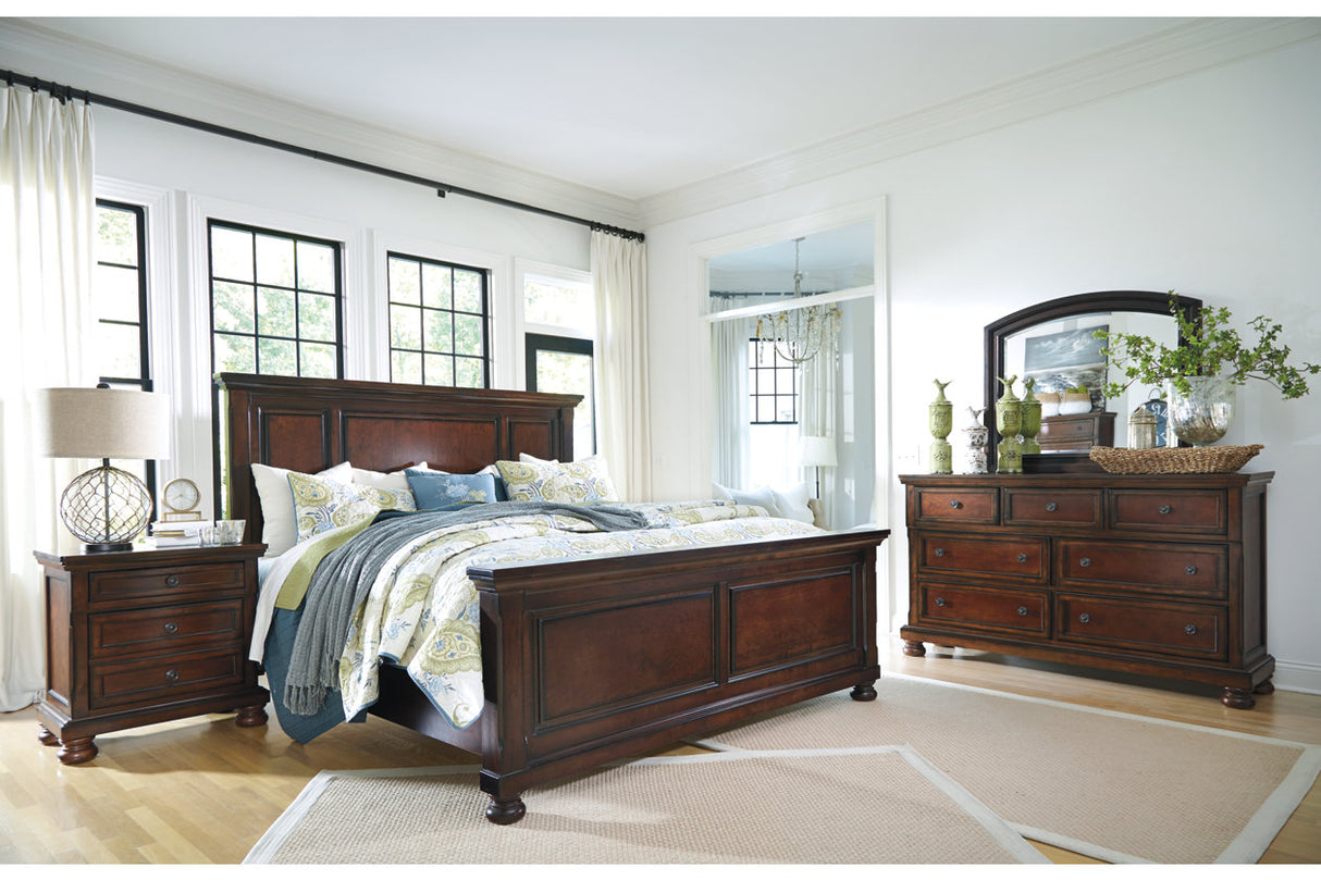 Porter Rustic Brown King Panel Bed from Ashley - Luna Furniture