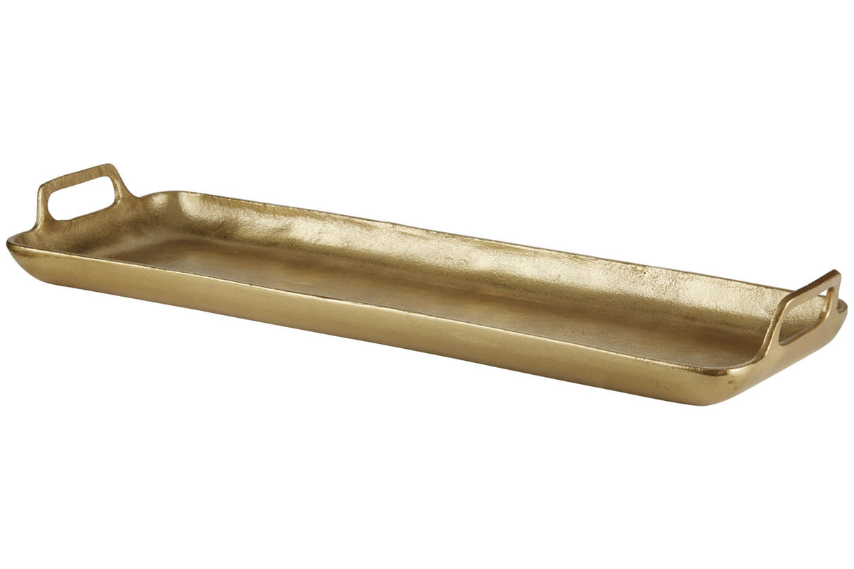 Posy Gold Finish Tray from Ashley - Luna Furniture