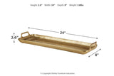 Posy Gold Finish Tray from Ashley - Luna Furniture
