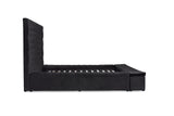 Prague Black Velvet King Upholstered Storage Platform Bed from Homelegance - Luna Furniture
