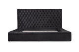 Prague Black Velvet Queen Upholstered Storage Platform Bed from Homelegance - Luna Furniture