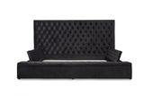 Prague Black Velvet Queen Upholstered Storage Platform Bed from Homelegance - Luna Furniture