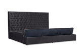 Prague Black Velvet Queen Upholstered Storage Platform Bed from Homelegance - Luna Furniture
