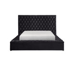 Prague Black Velvet Queen Upholstered Storage Platform Bed from Homelegance - Luna Furniture