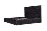Prague Black Velvet Queen Upholstered Storage Platform Bed from Homelegance - Luna Furniture