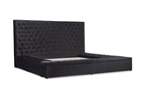 Prague Black Velvet Queen Upholstered Storage Platform Bed from Homelegance - Luna Furniture