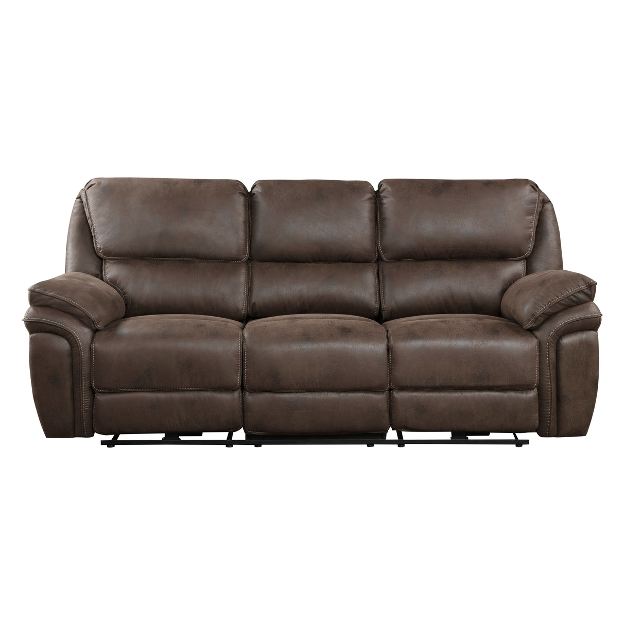 Proctor Brown Microfiber Power Double Reclining Sofa from Homelegance - Luna Furniture