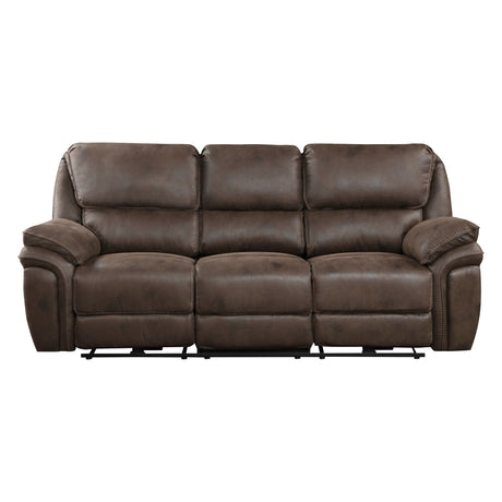 Proctor Brown Microfiber Power Double Reclining Sofa from Homelegance - Luna Furniture