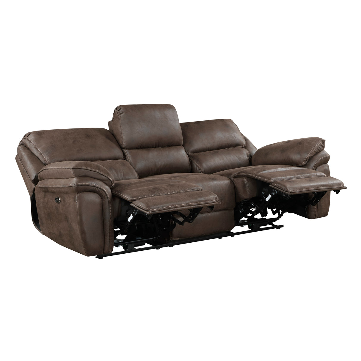 Proctor Brown Microfiber Power Double Reclining Sofa from Homelegance - Luna Furniture