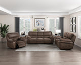 Proctor Brown Microfiber Power Double Reclining Sofa from Homelegance - Luna Furniture