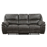 Proctor Gray Microfiber Double Reclining Sofa from Homelegance - Luna Furniture