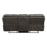 Proctor Gray Microfiber Double Reclining Sofa from Homelegance - Luna Furniture