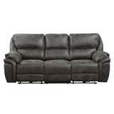Proctor Gray Microfiber Power Double Reclining Sofa from Homelegance - Luna Furniture