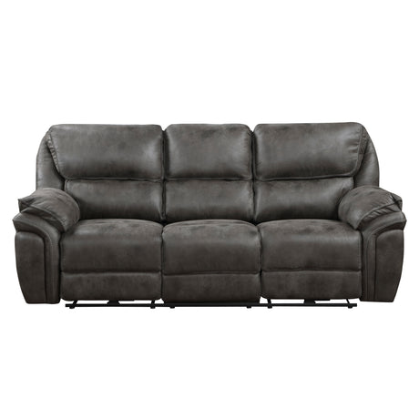 Proctor Gray Microfiber Power Double Reclining Sofa from Homelegance - Luna Furniture